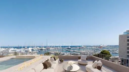 Marina view penthouse in a new development in the centre of Palma 