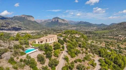 Modern finca situated on a mountain in Alaro with fantastic views of the Tramuntana