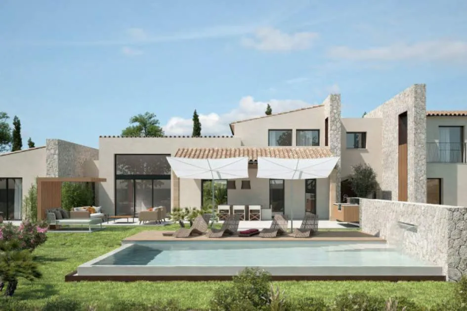Modern finca-project with infinity-pool on an absolutely tranquil plot of land between Llucmajor and Campos