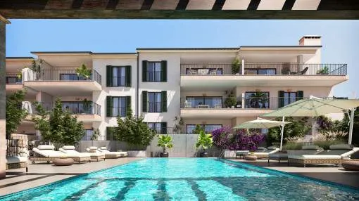 Fantastic new-build residence of apartments & villas partly with sea views near dream bays in Capdepera with completion at the end of 2027