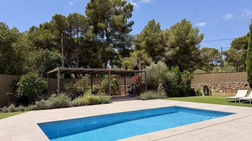 House for long-term rent in Cala Pi – bright living with terrace, garden and pool