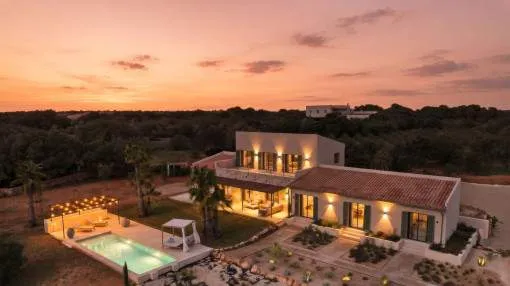Exclusive newly built luxury finca in a privileged natural location with pool and absolute privacy near Ses Salines and Es Trenc beach