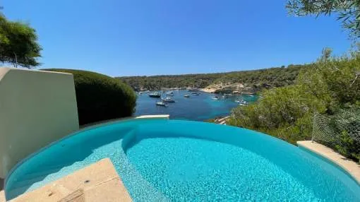 Unique seafront villa offers an incomparable residential experience with panoramic views over Portals Vells.