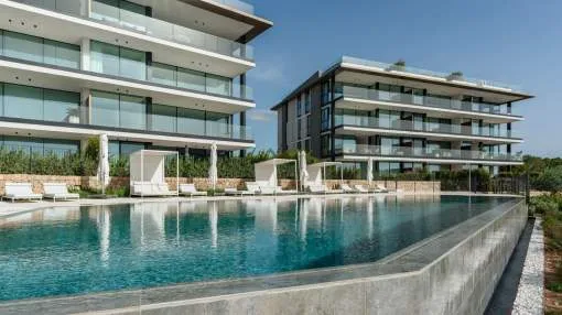 Exclusive newly built ground-floor apartment located in Paguera with private garden and community pool