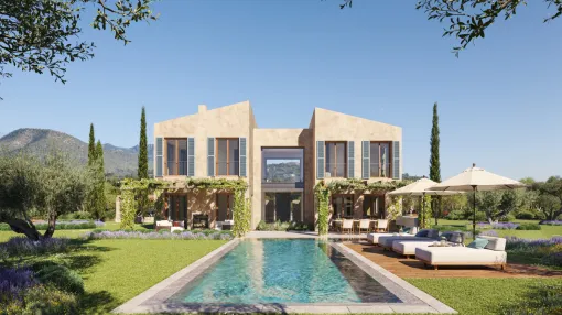 New, elegant villa located in Bunyola on a large plot enjoying countryside views