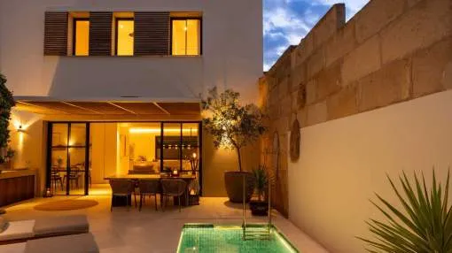 Luxury designer townhouse with heated pool in the heart of Ses Salines for sale